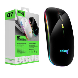 Chuột bluetooth không dây deiog q7 chính hãng dpi 1600 led rgb, chống ồn dành, chơi game