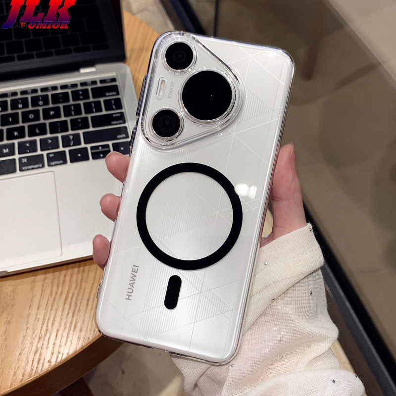 [JLK] Ultra Thin Clear Magnetic Phone Case for Huawei Pura 70 Ultra Mate 60 Pro+ P70 P70 Pro Plus Tr