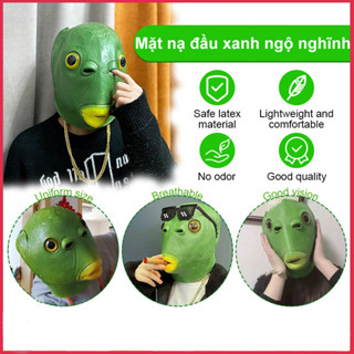 Mặt nạ ếch xanh Silicon ,Mặt Nạ Cá da xanh, hài hước và thú vị,Thích hợp cho Halloween, các bữa tiệc và hơn thế nữa