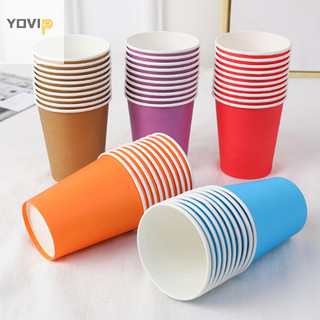 Yovip 10 CÁI 9oz 250ml Cốc giấy dày rắn Cốc dùng một lần Tiệc cưới Sinh nhật Ngày lễ Bộ đồ ăn dùng một lần VN