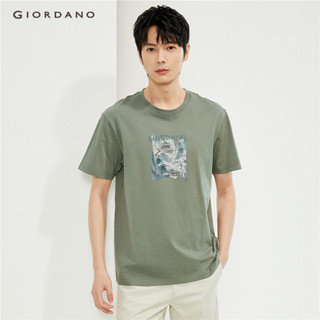 Giordano men print crewneck short sleeve tee 91094063