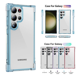 Túi Khí Góc Trong Suốt Chống Sốc Ốp Lưng Điện Thoại Samsung Galaxy S24 S23 S22 S21 Note 20 Ultra S22 Plus Có Dây Buộc Lỗ Bao