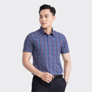 Áo sơ mi ngắn tay ARISTINO màu xanh kẻ - ASS181S3