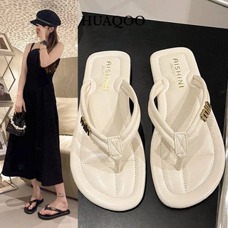 Huaqoo dép nữ dép sandal nữ đế cao Lót êm ái Đi biển Thể thao và thời trang Tinh tế FDL24608MK 25Z240619