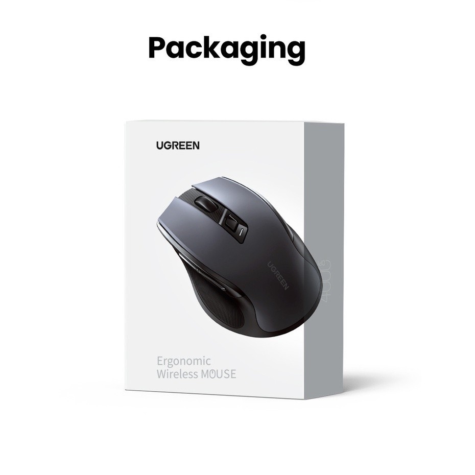 Chuột Không Dây Ugreen 15063 MU006, 6 nút im lặng 5 Cấp Độ 4000DPI 2.4G (Tặng kèm Pin) | BigBuy360 - bigbuy360.vn