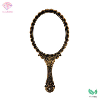 Heabety Di Động Vintage Ren Trang Điểm Gương Cầm Tay Hình Bầu Dục Tròn Gương Quý Phái Phục Hồi Cổ Cách