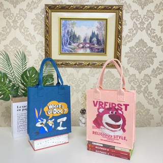  Túi tote nữ đựng đồ đi học chất nỉ họa tiết hoạt hình dễ thương phong cách Hàn Quốc Tiện Dụng Đa Năng 