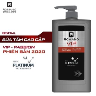 Combo Trọn Bộ Romano Vip Passion 2020: Dầu gội 650g + Sữa tắm 650g + Xịt khử mùi 150ml + Lăn 50ml + Nước hoa bỏ túi 18ml
