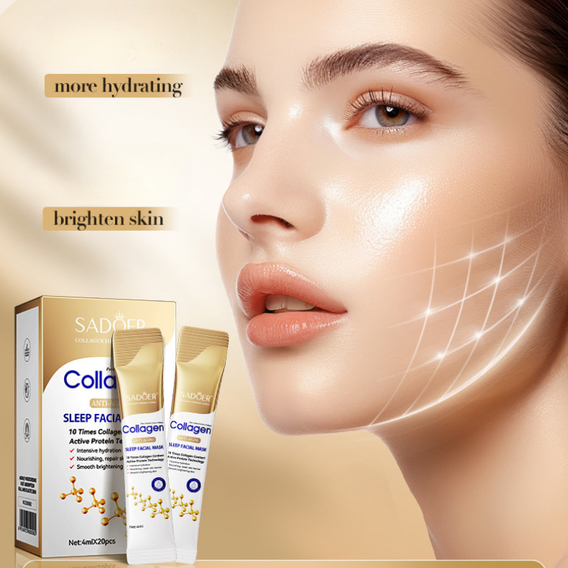 Mặt nạ ngủ chống nhăn SADOER Collagen để làm sáng da dưỡng ẩm làm săn chắc da 20 cái / hộp