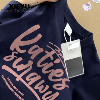 Áo thun nữ tay ngắn cổ tròn xanh local brand XIEYU áo phông form rộng unisex 100% cotton Y0450