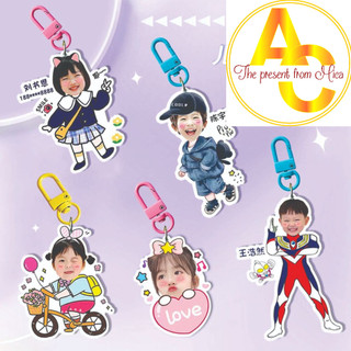Móc khoá chibi ghép mặt theo yêu cầu, đeo balo, móc khoá - Luti Box