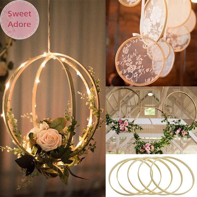 Sweetadore 1 Khung Vòng Tròn Tre DIY Dream Catcher Nhẫn Thêu Vòng Hoa VN