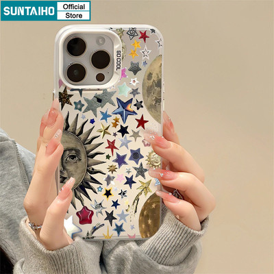Suntaiho Chất Lượng Cao Họa Tiết Ngôi Sao Mặt Trời Trong Suốt Mờ Dành Cho Iphone 11 12 13 14 15 16 Pro Max IP 7 8 Plus Iphon X Xs XR Xs Max TPU Silicon Mềm Cao Cấp Chống Sốc Ốp điện thoại