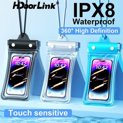 Ốp điện thoại chống nước trong suốt HdoorLink Màn hình cảm ứng Túi kín Vỏ điện thoại bơi lội