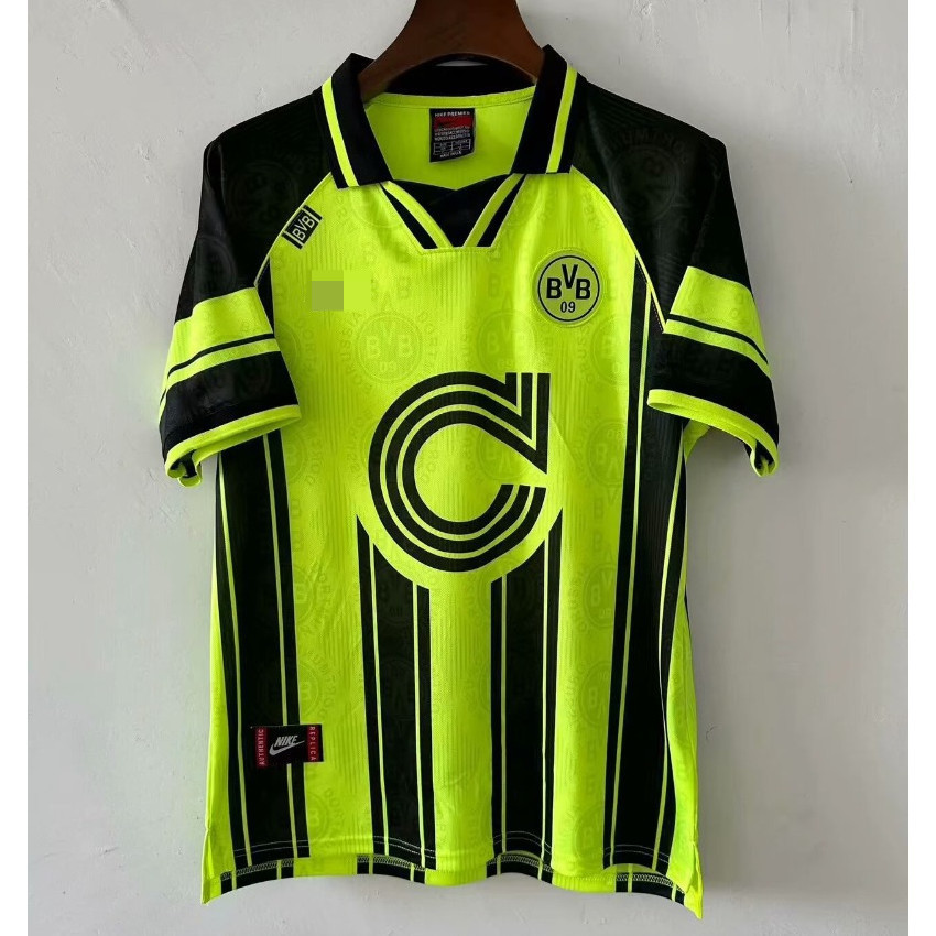 1995 Borussia Dortmund Nhà Vintage Jersey S-XXL Nam Bóng Đá Tay Ngắn Jersey Nhanh Khô Thể Thao Top A