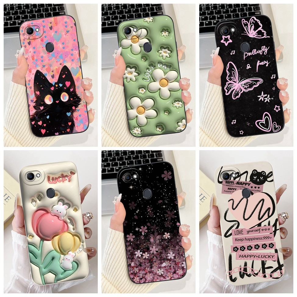 Ốp lưng Oppo F7 CPH1821 Thẩm Mỹ Mèo Dễ Thương Thời Trang Ngộ nghĩnh Silicon Chống Sốc Ốp lưng F7 Opp