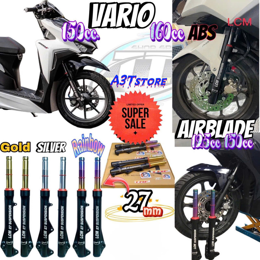 PHUỘC TRƯỚC LCM VARIO CLICK VISION SCOOPY AIRBLADE AB125-150 - 160 cc CÁC ĐỜI ( CHÍNH HÃNG )