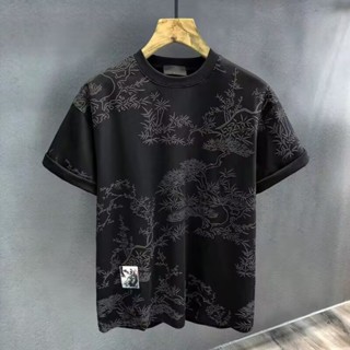 Mùa hè Hàn Quốc Sáng Tạo Hoa Giải Trí Áo Thun Ngắn Tay Mỏng Nam Rời