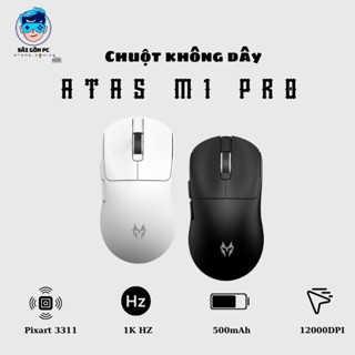 Chuột gaming không dây ATAS M1 PRO - 3 mode - PAW 3311 - Pin 500mAh - Có app - DPI 12000