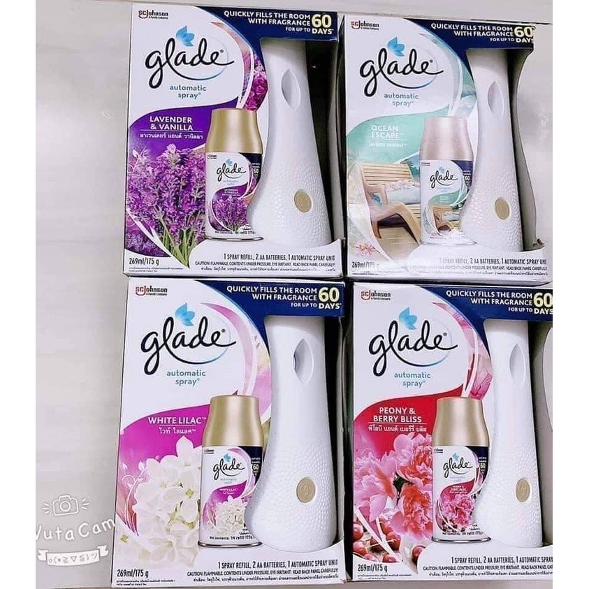 Lõi và máy xịt thơm phòng Glade tự động hàng nhập khẩu Thái Lan Glade automatic refill Thai land