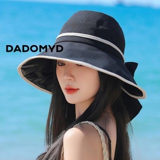 DADOMYD Mũ ngư dân, Mũ chống nắng vành rộng có thể gập lại, Mũ che nắng màu trơn thoáng khí dành cho nữ