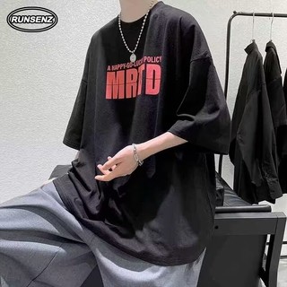 M-8xl Hàn Quốc Hợp Thời Trang Oversize Top Nam Plus Kích Thước Tay Ngắn Áo Mỏng Rời Nhân Quả Áo