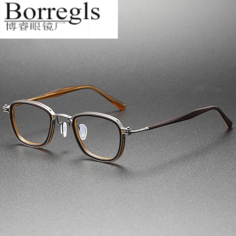 Acetate Kính Khung Tavat Cùng Phong Cách RLT5861 Vuông Quét Bão Đen Sun Honglei Cùng Phong Cách Retr
