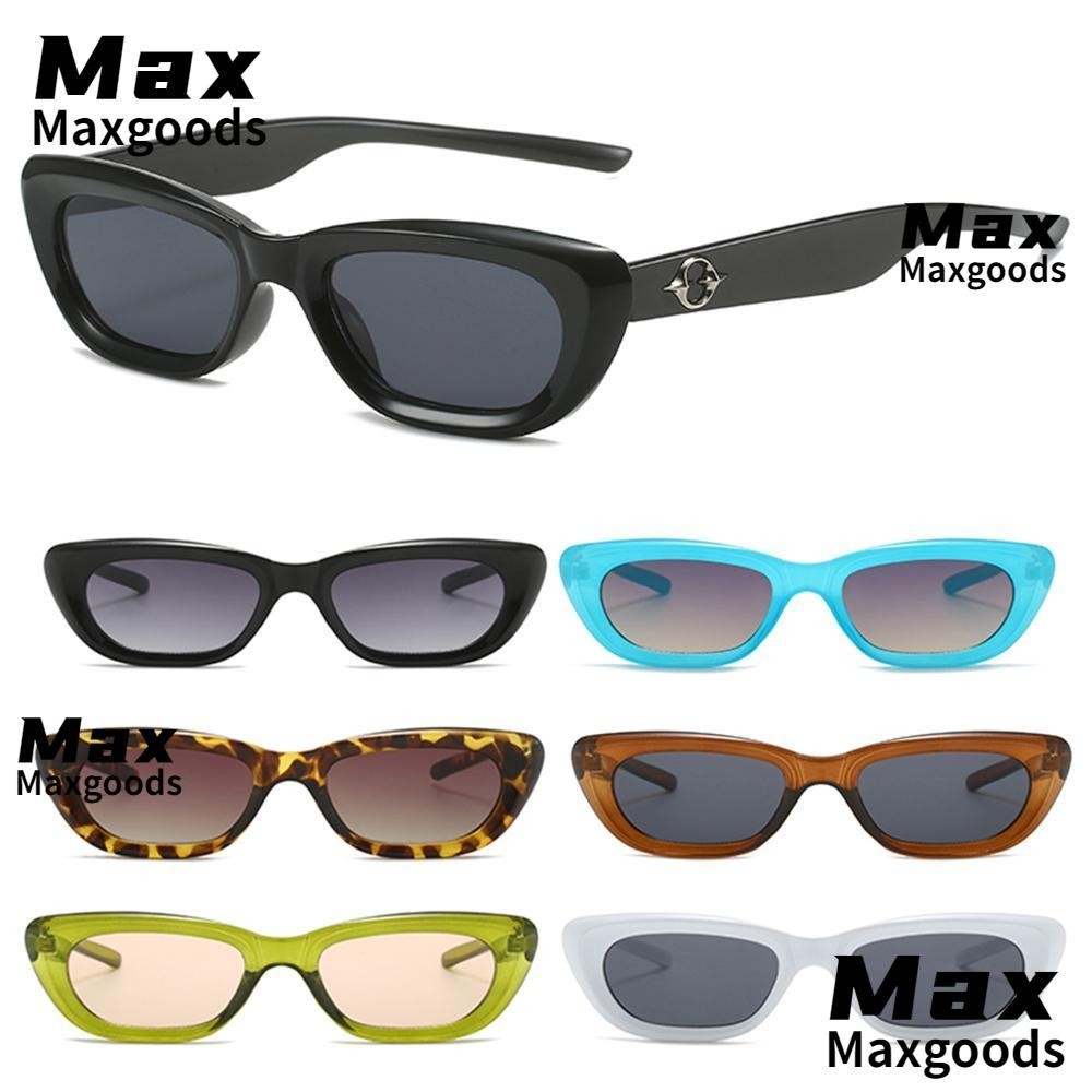 Kính râm mắt mèo MAXG Hợp thời trang Bảo vệ UV400 Kính mắt Skinny Kính râm vuông nhỏ