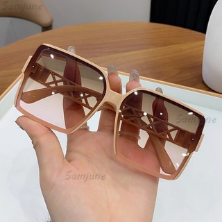 Samjune Mùa Hè Mới Thời Trang Vintage Kính Mát Nữ Khung Lớn Retro Kính Chống Nắng Nữ Ins Phổ Biến Nhiều Màu Sắc Sang Trọng Kính Mắt Cắt Chân
