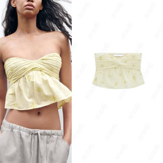 Zara mùa hè phong cách mới rời thường ngày thêu ống top 7200130