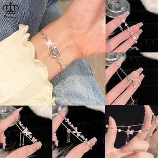 Vòng Tay Bướm Hoa Hàn Quốc Cho Nữ Nơ Ngọt Ngào Ngôi Sao & Mặt Trăng Vòng Tay Bạc Phụ Kiện Thời Trang Trang Trang Sức