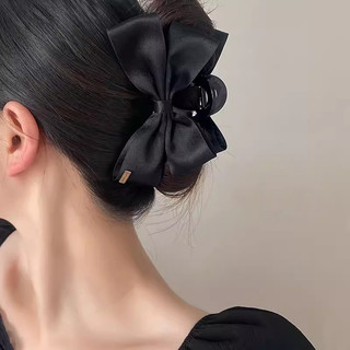 Cao cấp nơ đen kẹp mũ đội đầu nữ lớn tóc kẹp lưng đầu cá mập kẹp tóc kẹp tóc kẹp tóc