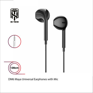 Tai nghe Jack 3.5mm HOCO DM6, dây TPE tráng men kèm phím kiều điển khiển thông minh, micro đàm thoại, dây dài 1m2.