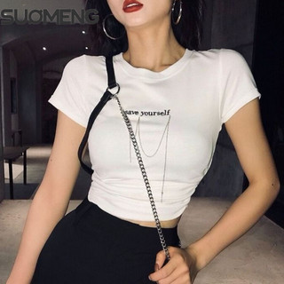 SUOMENG áo phông áo thun nữ croptop baby tee Korean Hàn Phong Dễ thương Minimalist WCS2450J83 20Z240512