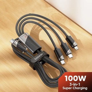 100w 3 trong 1 cáp loại c đầu nối cáp nhanh sạc cho huawei xiaomi usb los loại c micro usb dây dữ liệu