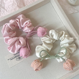 Mùa Hè Nhẹ Nhàng Kem ins Phong Cách Tulip Nơ Satin Tóc Dễ Thương Ngọt Ngào Đuôi Ngựa Tóc Dây Phụ Kiện Tóc Nữ