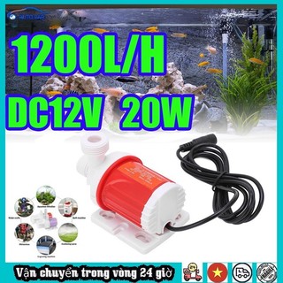 Máy bơm nước bể cá không chổi than 1200l / h 20w dc12v circulating pump silent mini submersible bơm