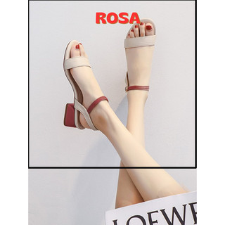 Giày sandal gót vuông 3p quai ngang hàn quốc RF