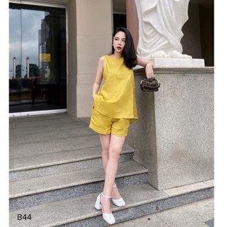 Bộ đũi tơ sát nách cổ tròn