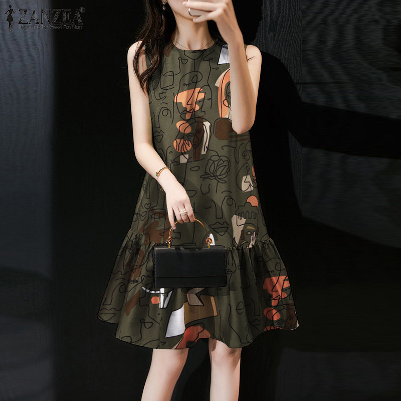 Váy thời trang không tay đuôi cá cổ điển ZANZEA dành cho nữ | BigBuy360 - bigbuy360.vn