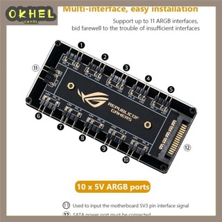 [Okhello.vn] Hub Quạt RGB ARGB Bộ Chia Cáp Hub Adapter Máy Tính Để Bàn Phụ Kiện PC