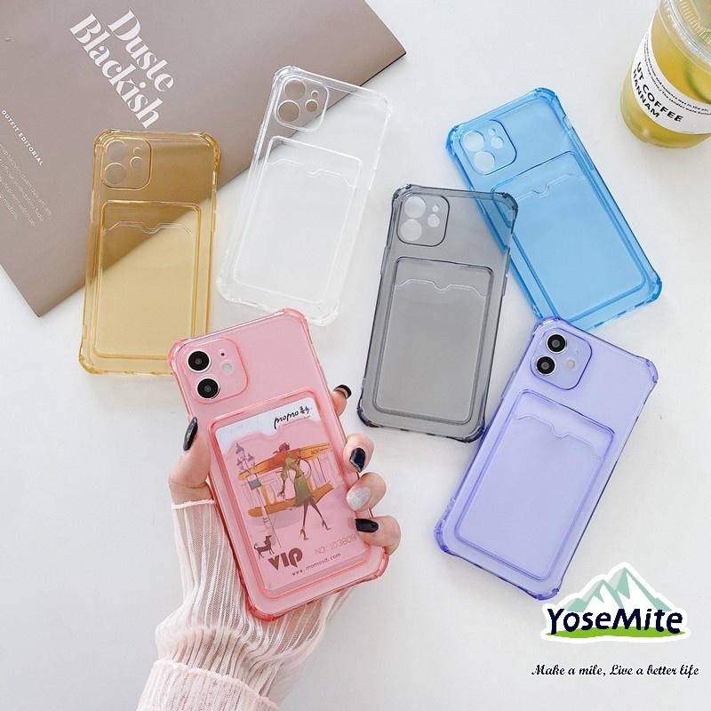 Ốp Lưng Iphone 11 Ốp Điện Thoại Túi Đựng Thẻ Silicon Trong Suốt Tương Thích Với Iphone7 / 7Plus / 8 / 8Plus / X / Xr / Xs / 11/12/13/14 Pro / Max / Plus / Promax Phone Case Cover Vỏ Đựng Điện Thoại