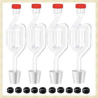 [Deeamber.vn] Airlocks hình chữ S Homebrew Bubble Airlock Carboys Stopper & Fermenter Seal Valve với Grommets cấp thực phẩm Làm rượu vang