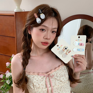 Hoạt Hình Dễ Thương Thìa Kẹp Tóc Cho Nữ 2024 Mới Ngọt Ngào Nữ Tính Trái Tim Nổ Kẹp Tóc