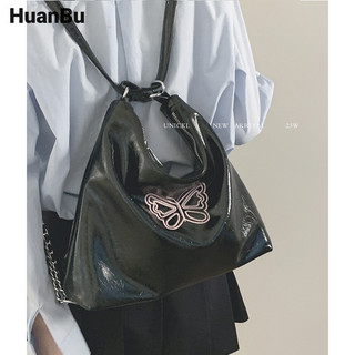 Huan Bu Women's backpack Korean embroidered butterfly necklace student large capacity handbag