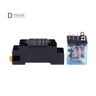 Ly2nj HH62P-L JQX-13F 220V AC Coil DPDT Power Relay 8 Pin w PTF08A Ổ cắm
