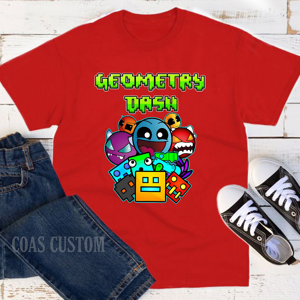 Áo thun trẻ em💖Áo phông mát mịn In Hình Geometry dash , Chất Poly mềm mịn mát - SSSHOP