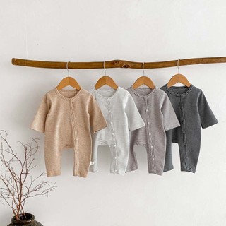 Bộ áo liền quần cho bé ins Phiên bản Hàn Quốc Bộ áo liền quần dài tay sọc chéo cho bé sơ sinh Onesie Bé trai Bé gái Áo liền quần mùa xuân thu