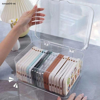 Hộp trang điểm gấp bằng nhựa trong suốt Dalton Chống bụi và tiện lợi