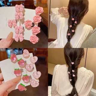 Ngọt hồng kẹp tóc nơ đào camellia đáng yêu đào trái tim kẹp tóc phụ kiện mũ đội đầu